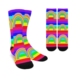 rainbowsspatternsstripessocks Custom Socks for Women