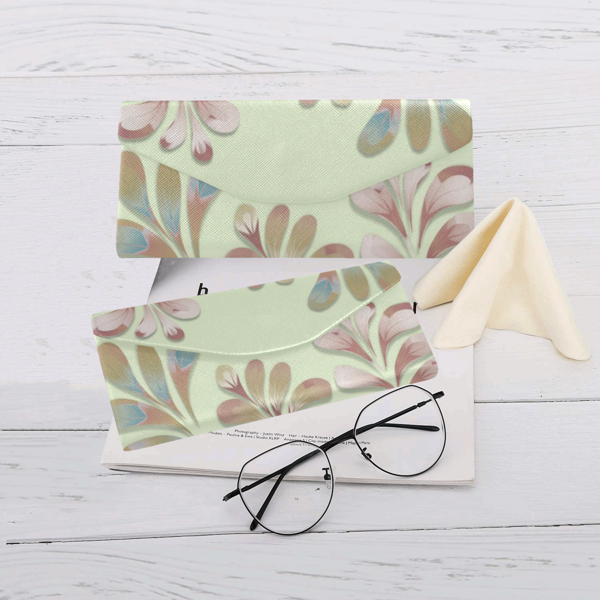 Pastel Floral Dance Pattern Custom Foldable Glasses Case