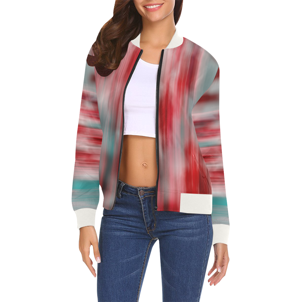 Flowers All Over Print Bomber Jacket for Women (Model H19)