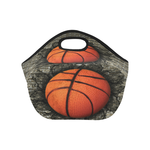 basketball embedded in a brick wall Neoprene Lunch Bag/Small (Model 1669)