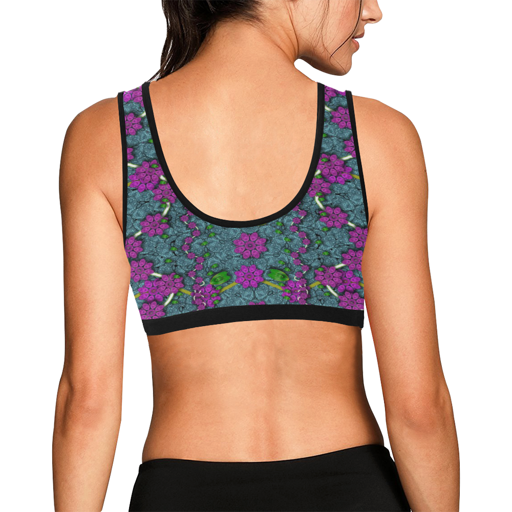 the most beautiful flower forest on earth Women's All Over Print Sports Bra (Model T52)