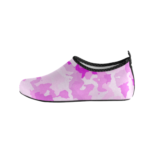 camouflage soft pink Women's Slip-On Water Shoes (Model 056)