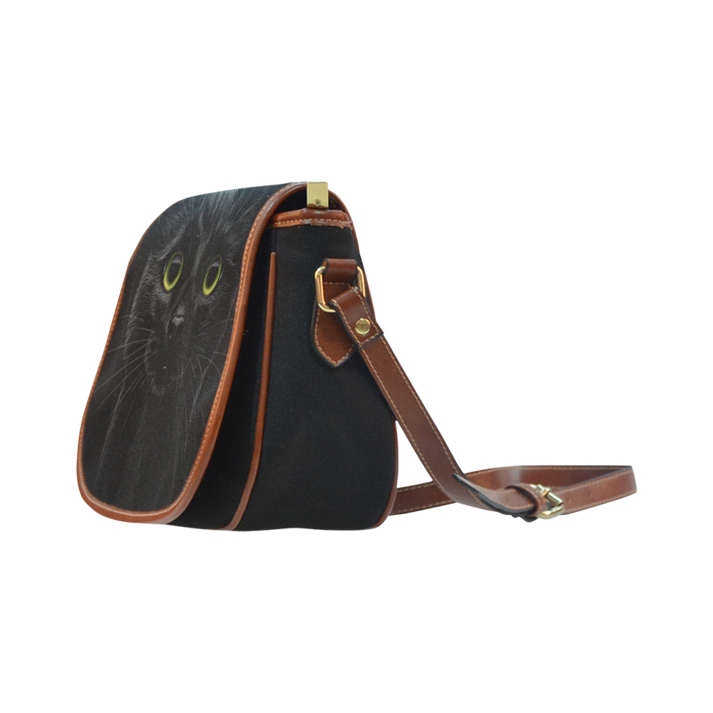 Black Cat Saddle Bag/Small (Model 1649)(Flap Customization)