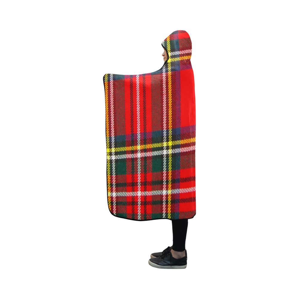 STEWART ROYAL MODERN HEAVY WEIGHT TARTAN Hooded Blanket 50''x40''