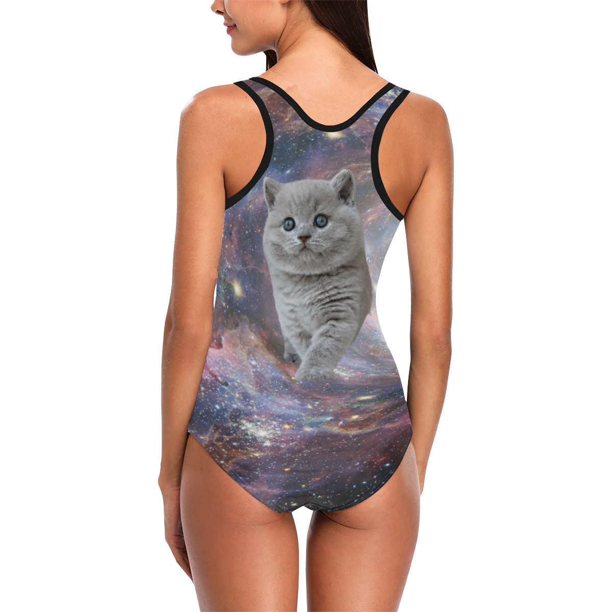 Galaxy Cat Vest One Piece Swimsuit (Model S04)