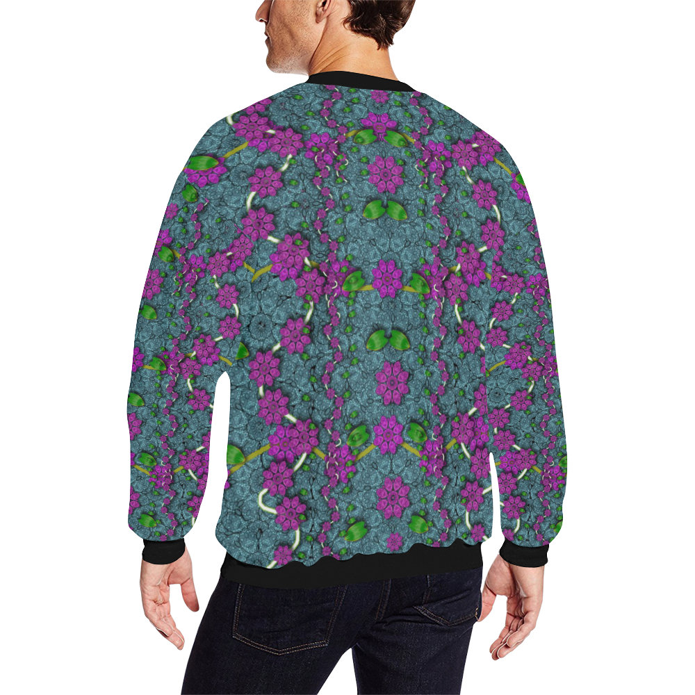 the most beautiful flower forest on earth All Over Print Crewneck Sweatshirt for Men/Large (Model H18)