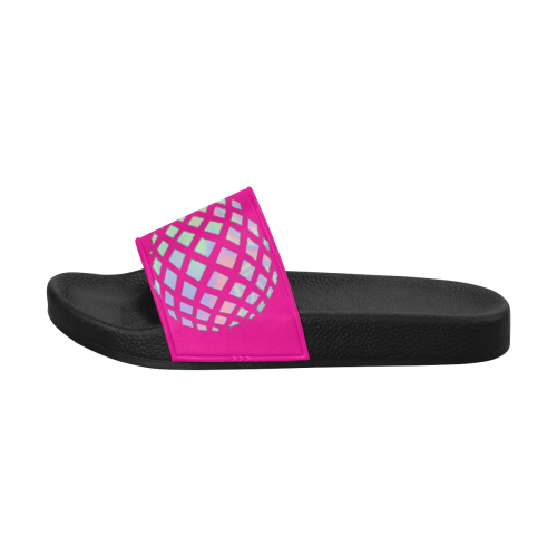 Pink Holorgram Sandals Men's Slide Sandals/Large Size (Model 057)