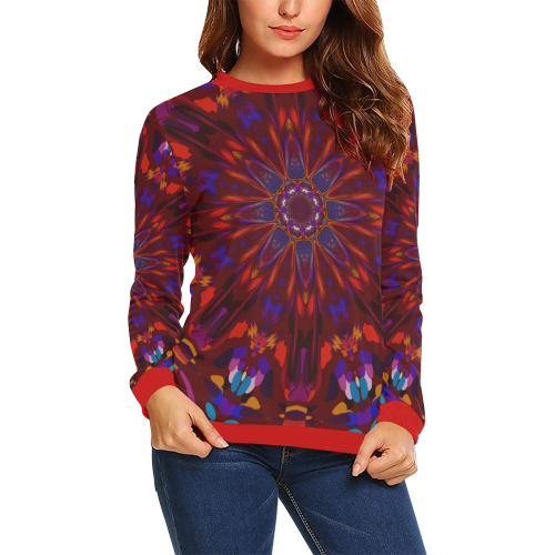 Blossom All Over Print Crewneck Sweatshirt for Women (Model H18)