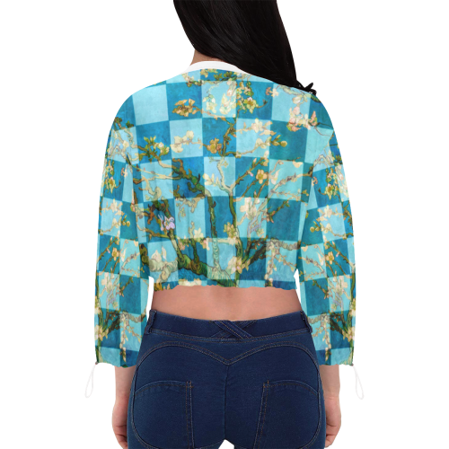 Amandelbloesem Cropped Chiffon Jacket for Women (Model H30)