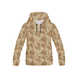 Vintage Desert Brown Camouflage All Over Print Hoodie for Kid (USA Size) (Model H13)