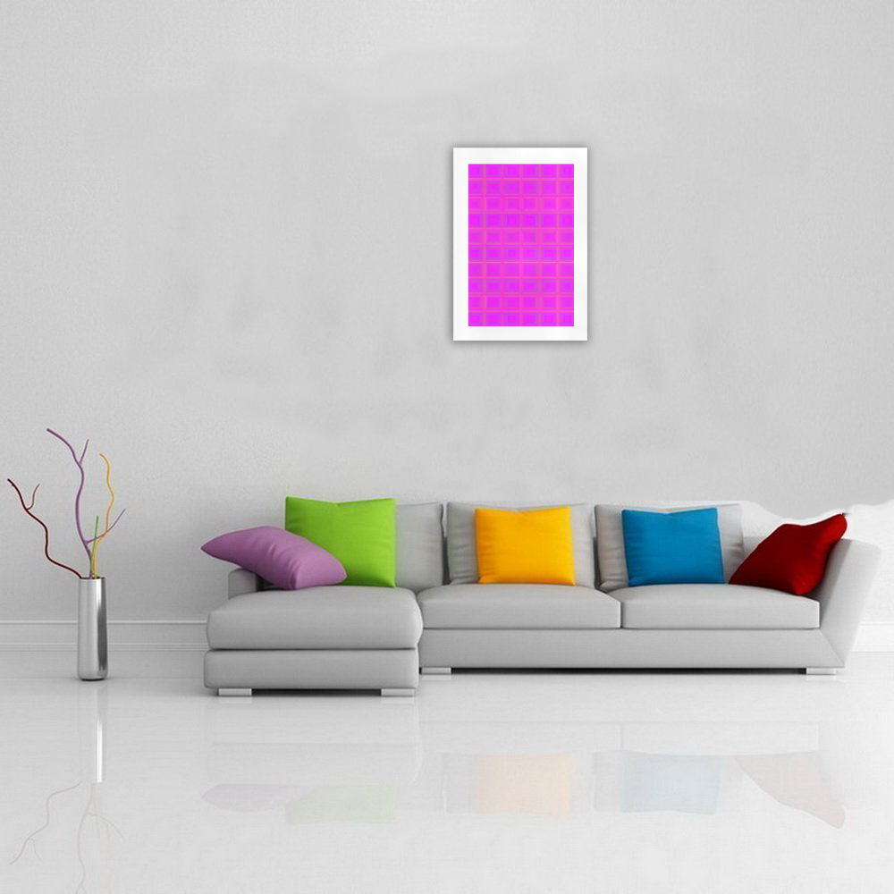 Pink golden multicolored multiple squares Art Print 16‘’x23‘’