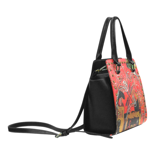 Love Cat and Butterfly Handbag Rivet Shoulder Handbag (Model 1645)
