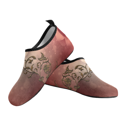 Wonderful roses with floral elements Men's Slip-On Water Shoes (Model 056)