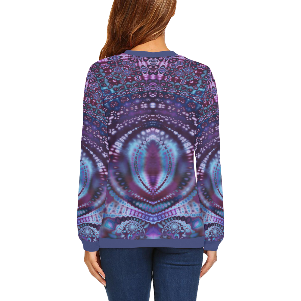 Hippy Glow All Over Print Crewneck Sweatshirt for Women (Model H18)