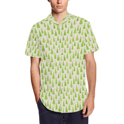 Christmas Trees Forest Men's Short Sleeve Shirt with Lapel Collar (Model T54)