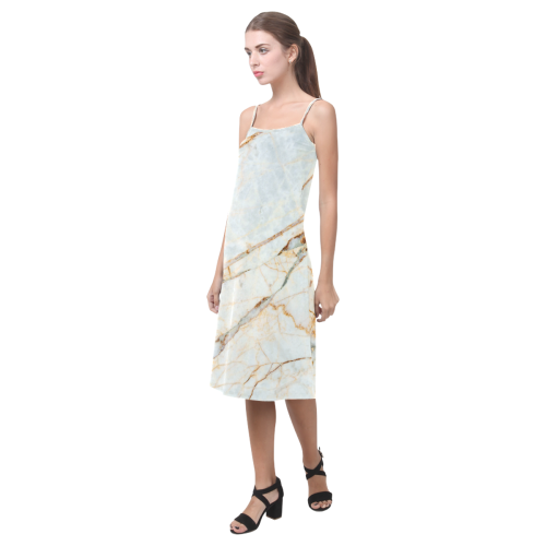 Marble Gold Pattern Alcestis Slip Dress (Model D05)