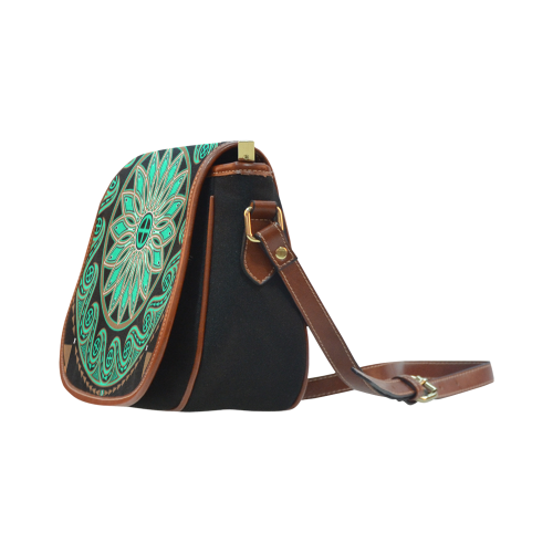 Turtle Green Saddle Bag/Small (Model 1649)(Flap Customization)