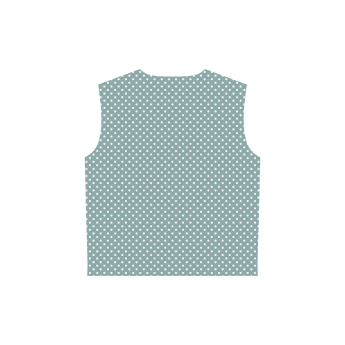 Silver blue polka dots All Over Print Sleeveless Hoodie for Women (Model H15)