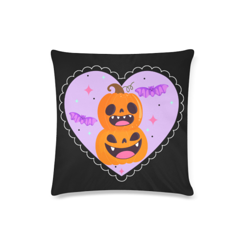 Pumpkin_heart_ Pillow Custom Zippered Pillow Case 16"x16"(Twin Sides)