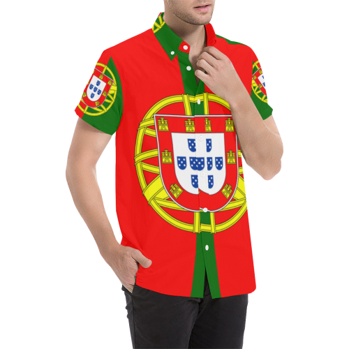 PORTUGAL Men's All Over Print Short Sleeve Shirt (Model T53)