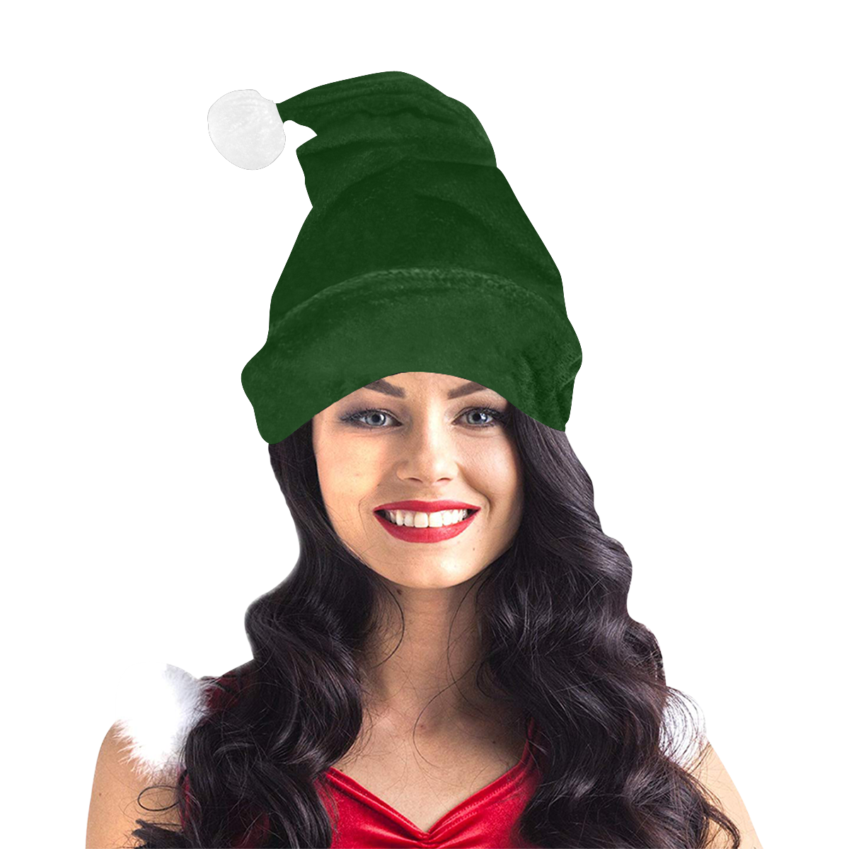 Holiday Dark Green Santa Hat