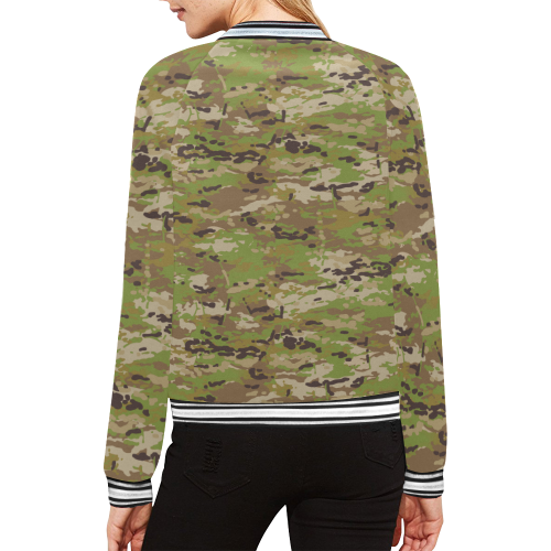 Australian AMCU camouflage All Over Print Bomber Jacket for Women (Model H21)
