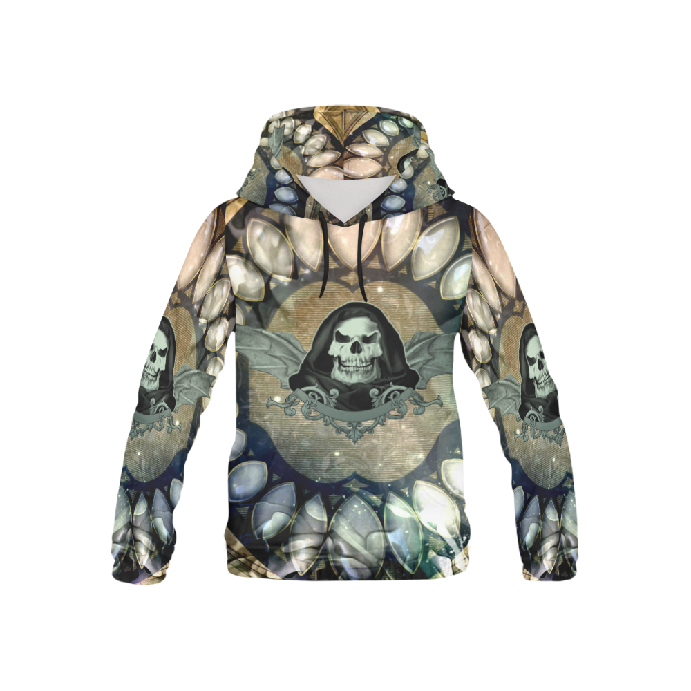 Awesome scary skull All Over Print Hoodie for Kid (USA Size) (Model H13)