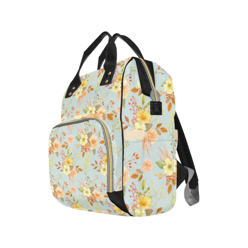 Sunflower Pattern 3 Multi-Function Diaper Backpack/Diaper Bag (Model 1688)