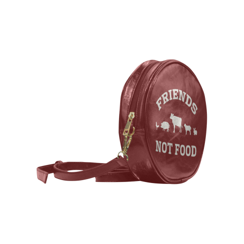 Friends Not Food (Go Vegan) Round Sling Bag (Model 1647)