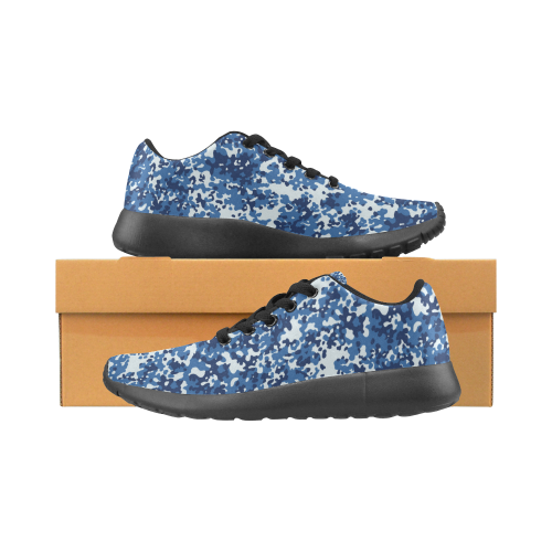 Digital Blue Camouflage Women's Running Shoes/Large Size (Model 020)