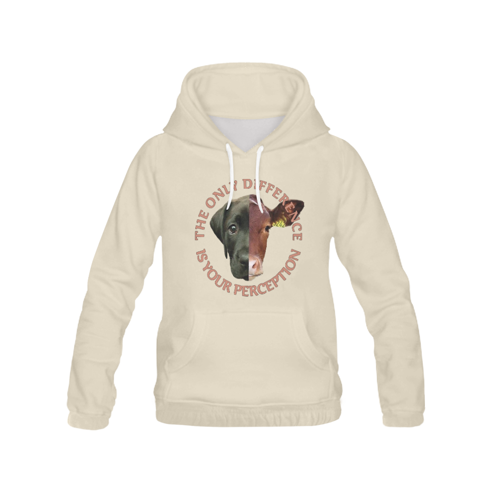 Vegan Cow and Dog Design with Slogan All Over Print Hoodie for Men (USA Size) (Model H13)