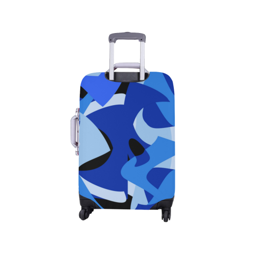 Camouflage Abstract Blue and Black Luggage Cover/Small 18"-21"
