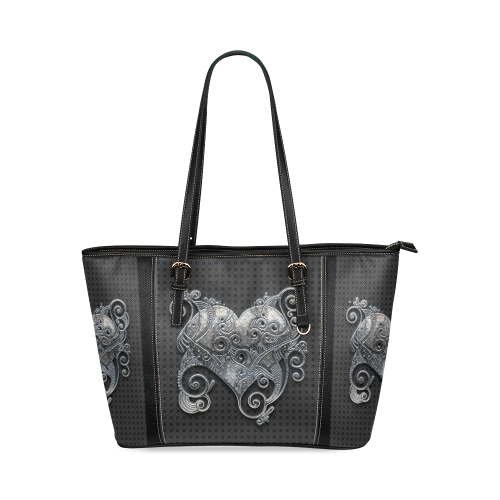 heart-2115909 Leather Tote Bag/Large (Model 1640)