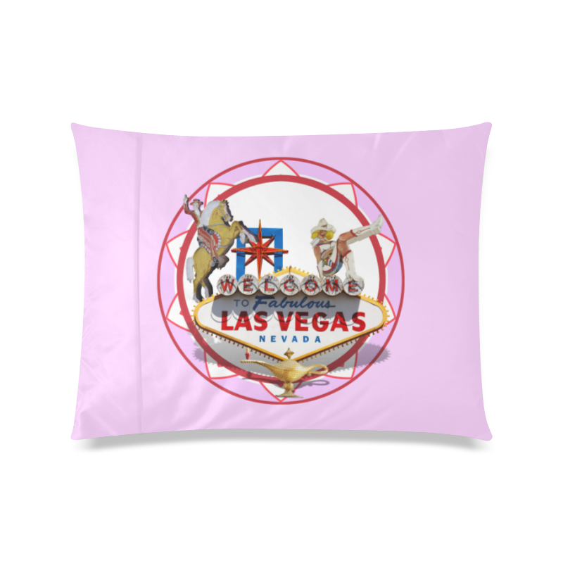 LasVegasIcons Poker Chip - Pink Custom Zippered Pillow Case 20"x26"(Twin Sides)