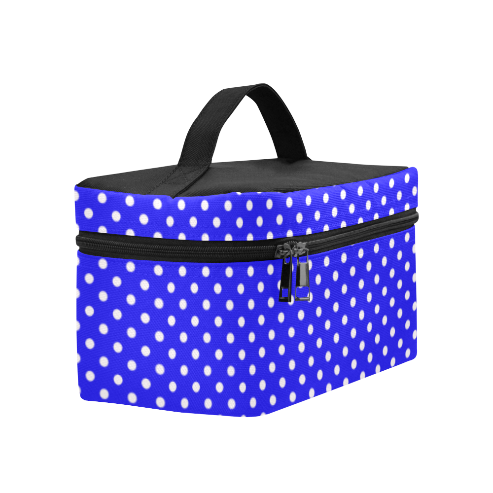 Blue polka dots Cosmetic Bag/Large (Model 1658)