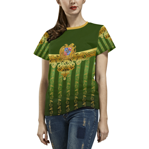 Coat of arms of Armenia All Over Print T-shirt for Women/Large Size (USA Size) (Model T40)