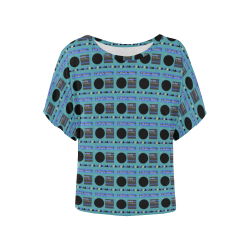 geometry spots Women's Batwing-Sleeved Blouse T shirt (Model T44)