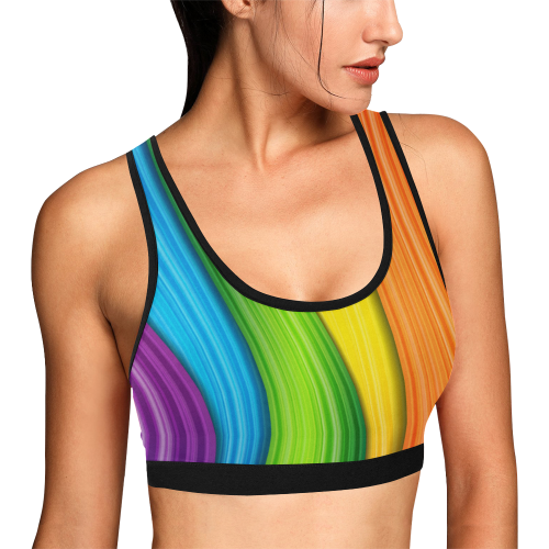 Colorful_Rainbow_ Women's All Over Print Sports Bra (Model T52)