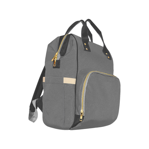 color dim grey Multi-Function Diaper Backpack/Diaper Bag (Model 1688)