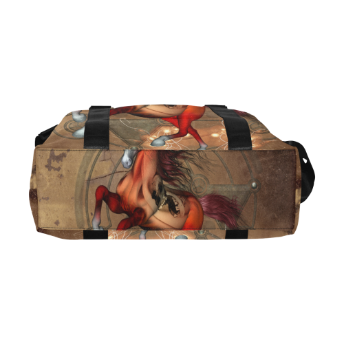 Wonderful horse with skull, red colors Large Capacity Duffle Bag (Model 1715)