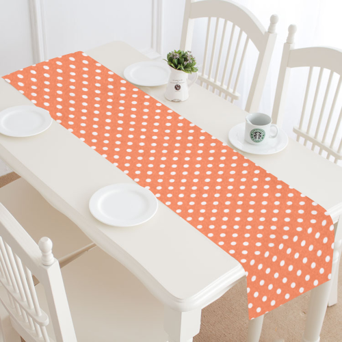 Appricot polka dots Table Runner 16x72 inch