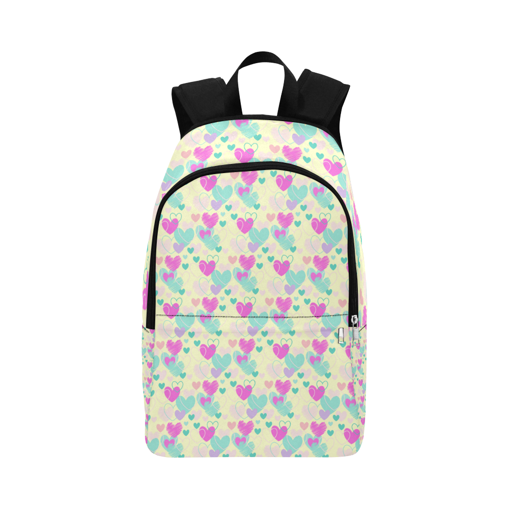 Pink Hearts Fabric Backpack for Adult (Model 1659)