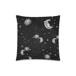 Mystic Stars, Moon and Sun Custom Zippered Pillow Case 18"x18"(Twin Sides)