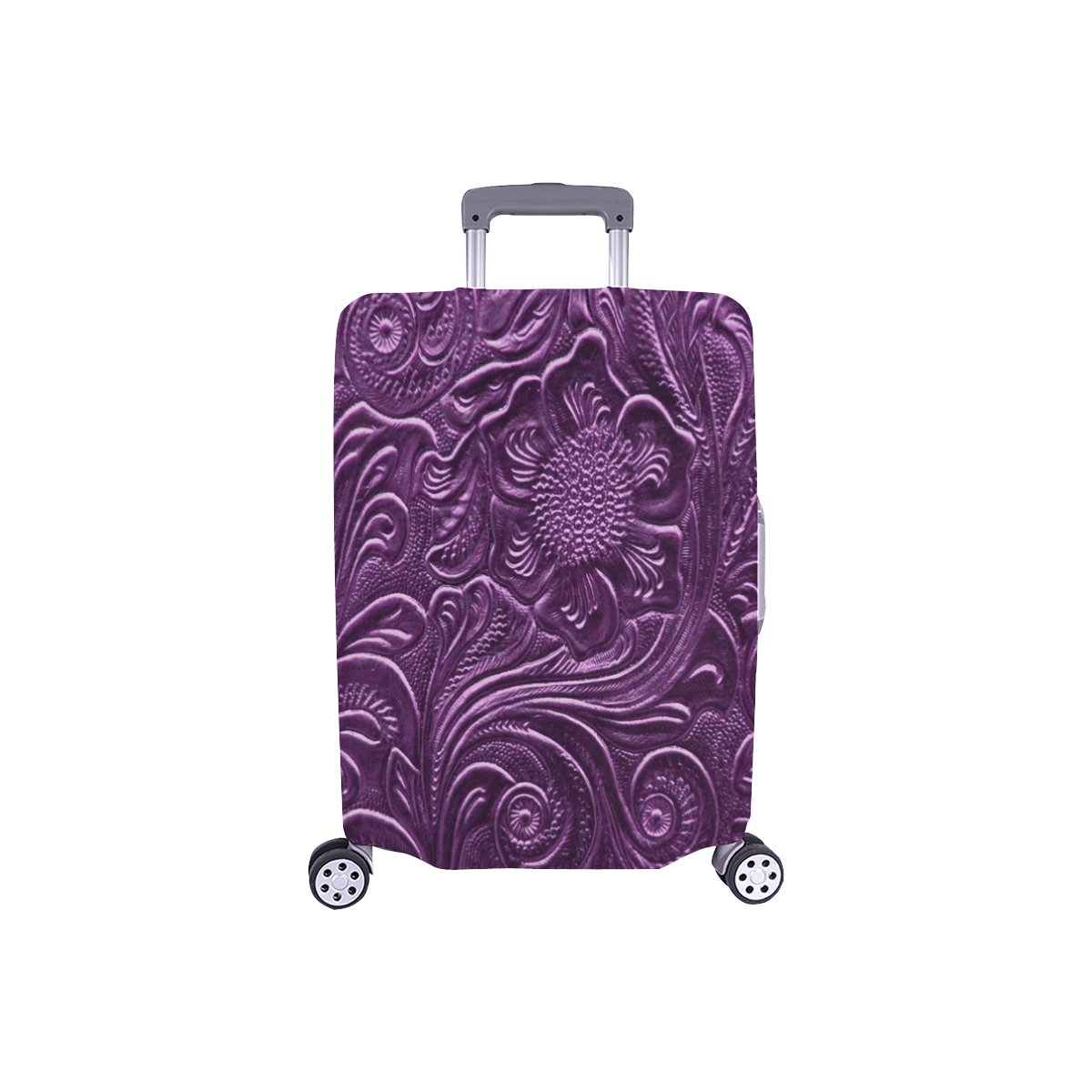 Embossed Purple Flowers Luggage Cover/Small 18"-21"