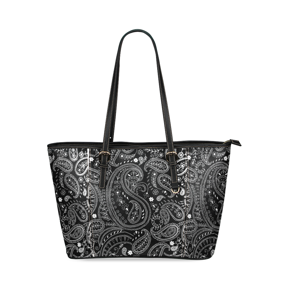 PAISLEY 7 Leather Tote Bag/Large (Model 1640)