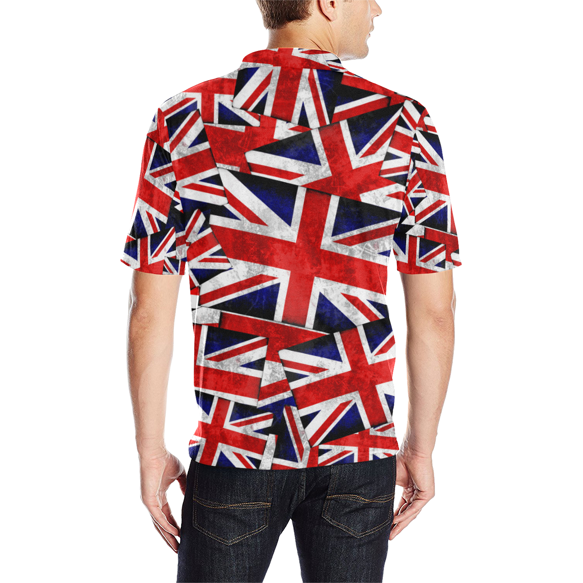 Union Jack British UK Flag Men's All Over Print Polo Shirt (Model T55)