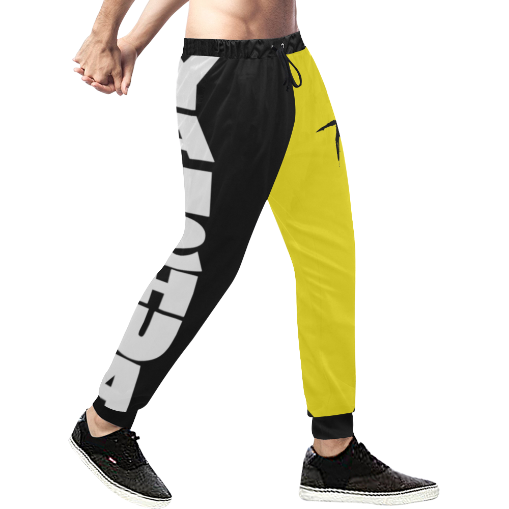 Yahshua Joggers (Black Yellow) Men's All Over Print Sweatpants (Model L11)