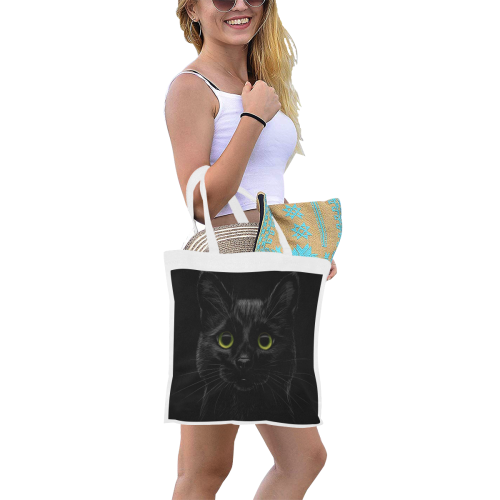 Black Cat Canvas Tote Bag/Small (Model 1700)