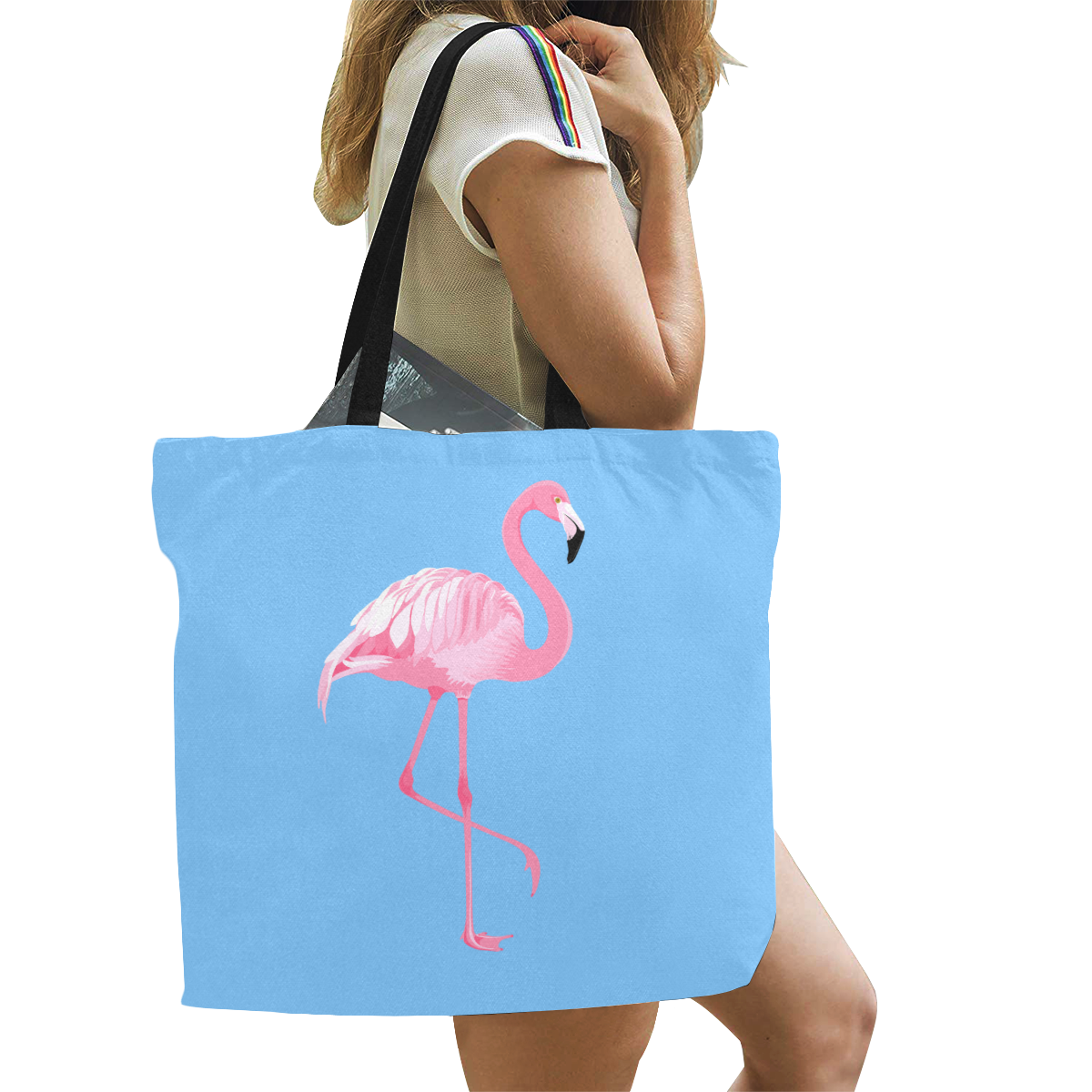 Flamingo All Over Print Canvas Tote Bag/Large (Model 1699)