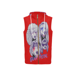 glam-metal All Over Print Sleeveless Zip Up Hoodie for Women (Model H16)